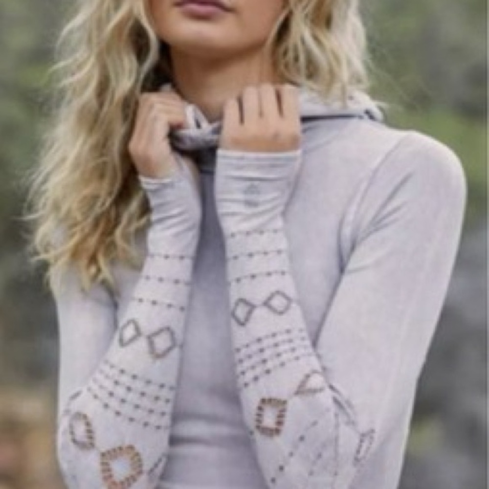 Free People Movement Seamless Good Karma Hoodie, Washed Gray, XS/S